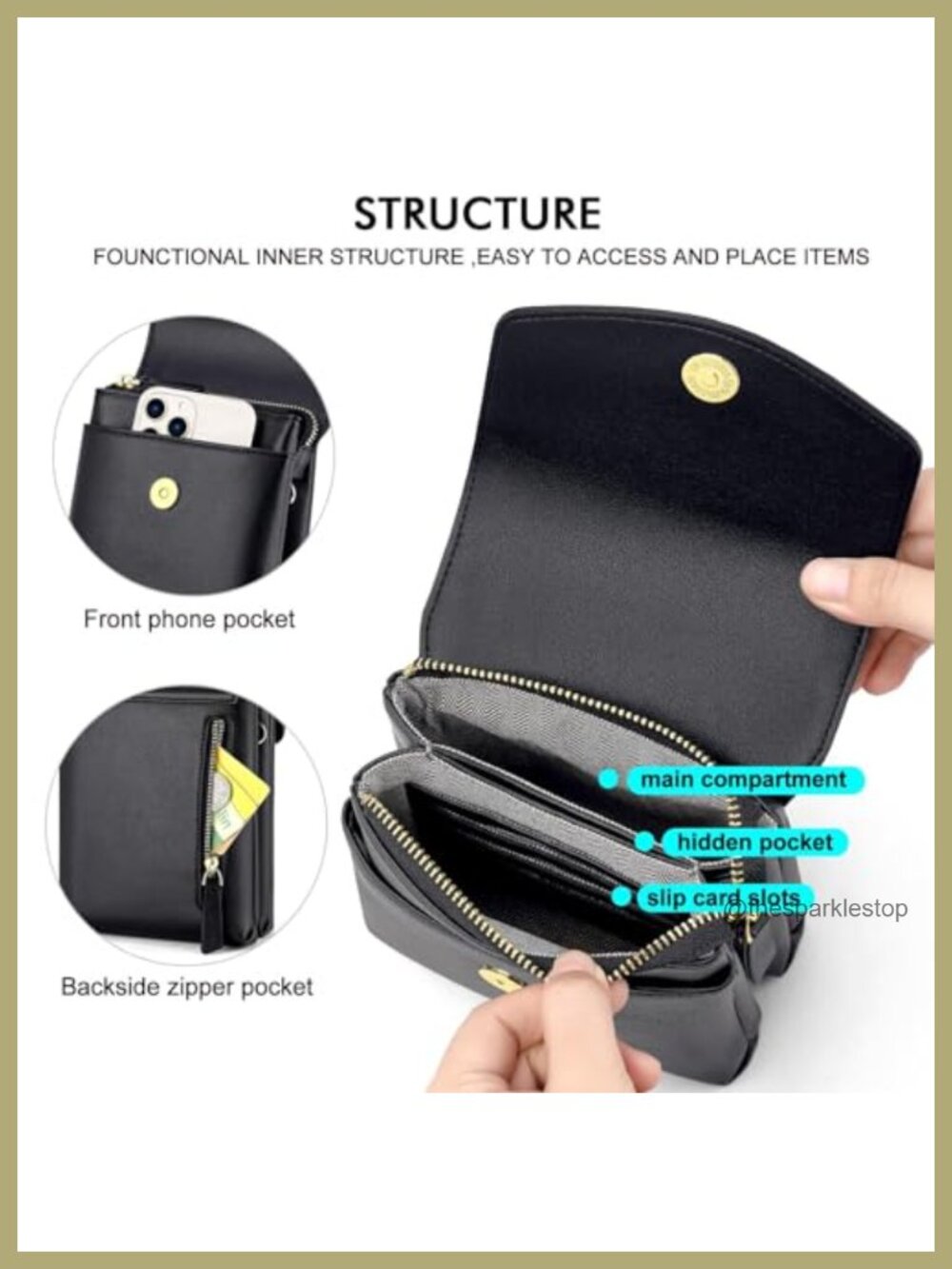 Small Crossbody Bags for Women Travel Cell Phone Purse RFID Wallet with - Picture 3 of 6